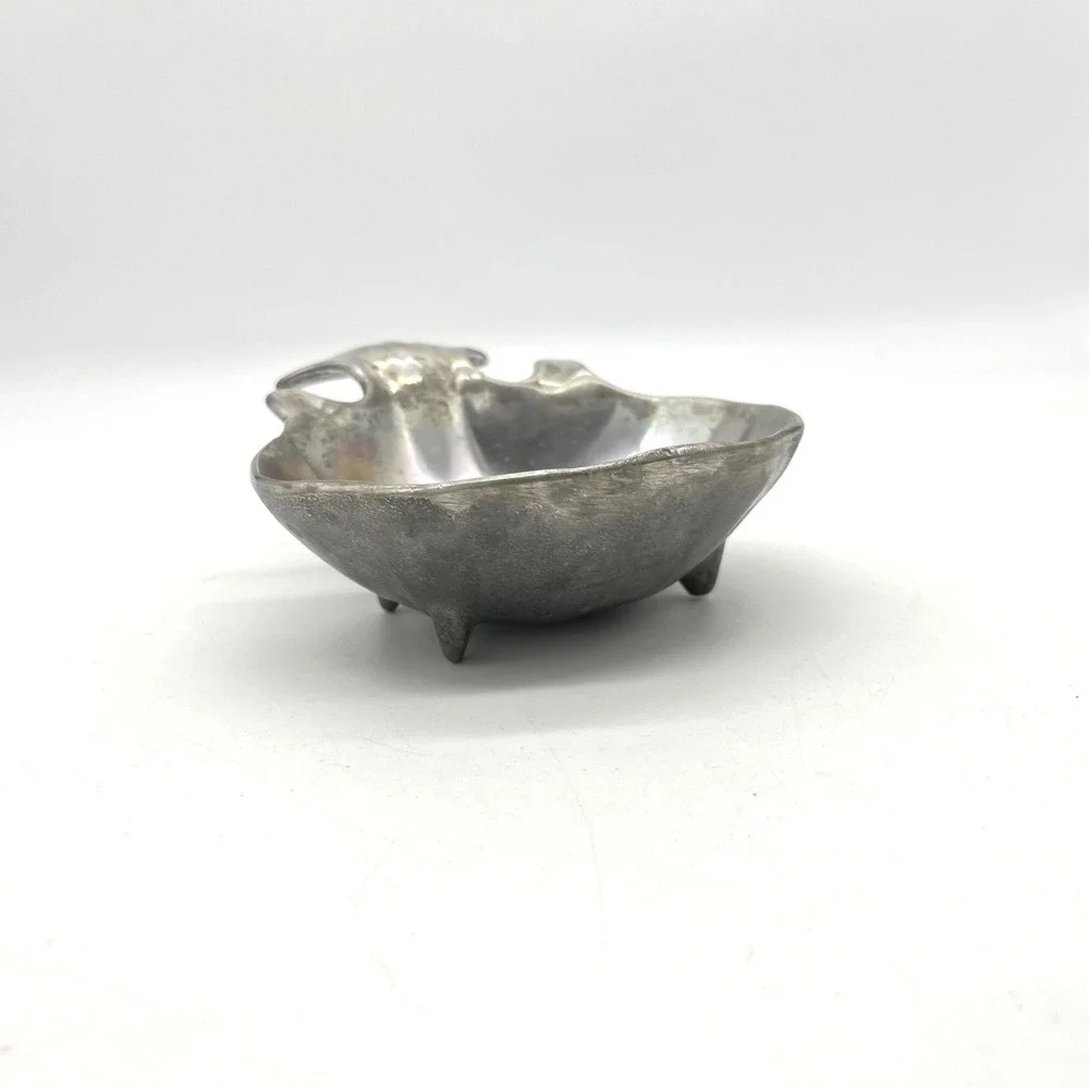 Wilton Columbia PA Pewter Fish Nut Dish Bowl Silver Tone Footed Vintage